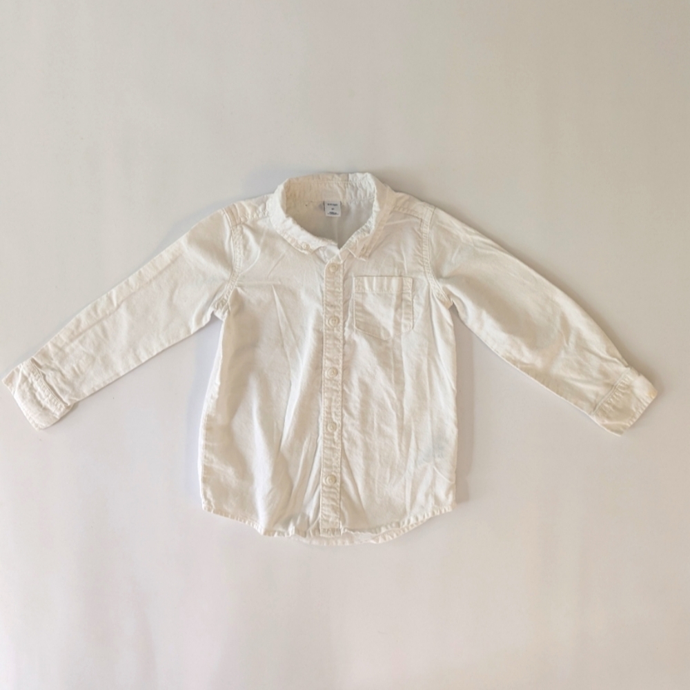 Old Navy White Button Down Shirt 100% Cotton 4T